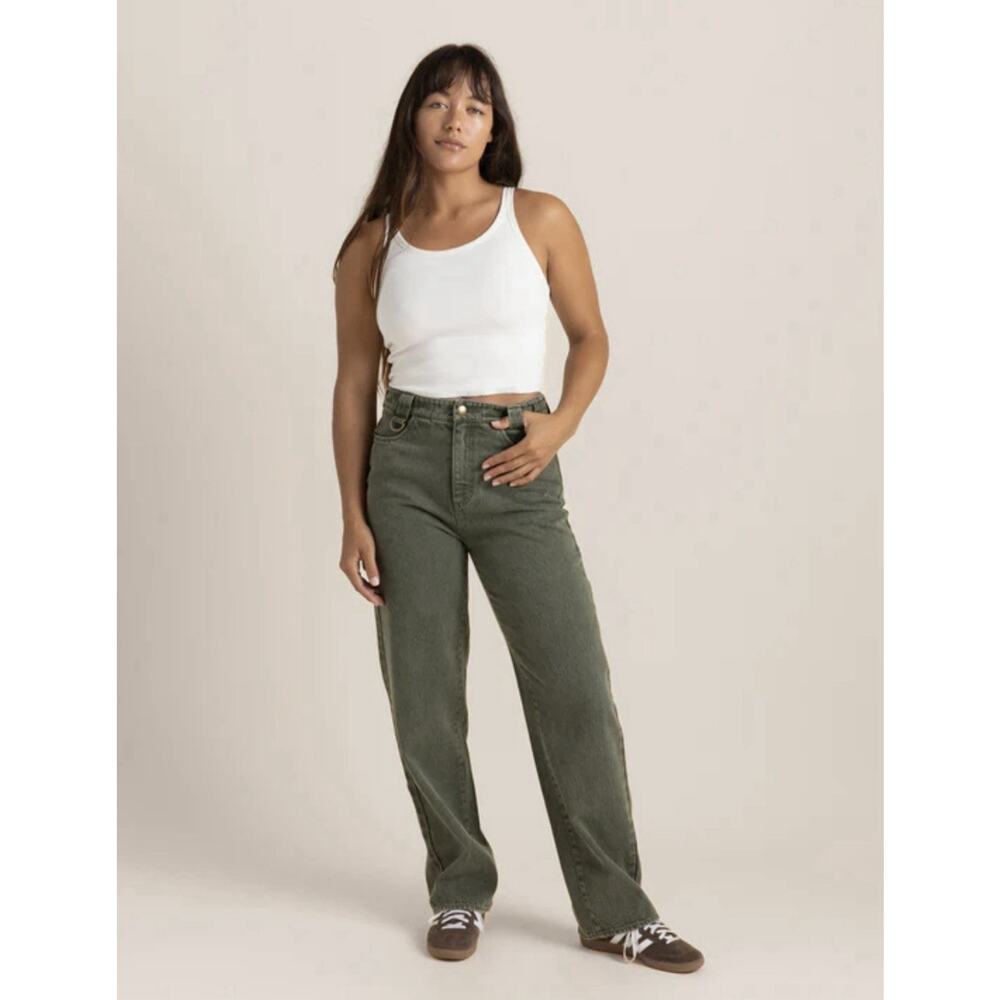 Roark Olive Green Women's Straight Leg Jeans